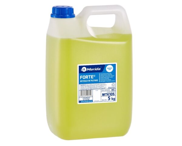 Specjalistyczne mydło w płynie MERIDA FORTE do mocno zabrudzonych rąk, jasnozielone, kanister 5 kg, zapach cytrusowy