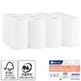 Ręczniki papierowe w roli MERIDA PREMIUM MINI, białe, średnica 13 cm, długość 44 m, trzywarstwowe, zgrzewka 12 rolek