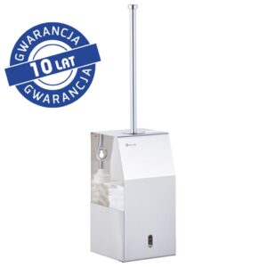 Szczotka do WC z uchwytem mocowanym do ściany, stal polerowana