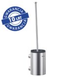 Szczotka do WC z uchwytem mocowanym do ściany, tuba krótka, stal matowa