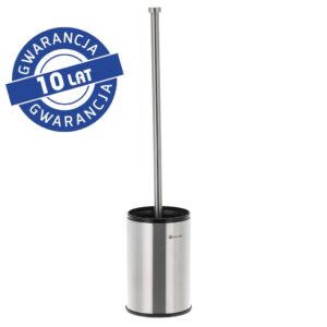Szczotka do WC z uchwytem stawianym, tuba krótka, stal matowa