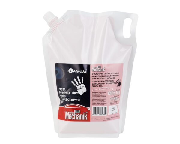 Pasta do mycia silnie zabrudzonych rąk MERIDA MECHANIK, wkład 1750 g do uzupełnienia rubinowej butelki z pompką