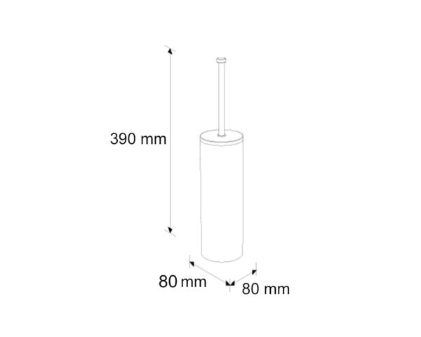 Szczotka do WC z uchwytem stawianym, tuba stojąca z przykrywką, stal polerowana Szczotka do WC z uchwytem stawianym, tuba stojąca z przykrywką, stal polerowana