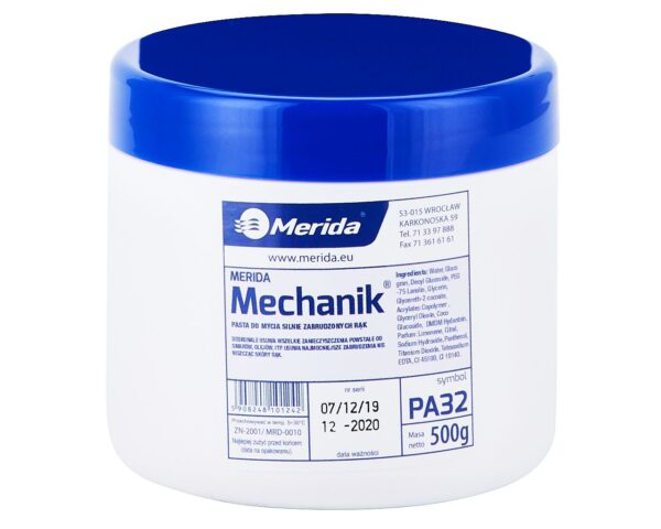 Pasta do mycia silnie zabrudzonych rąk MERIDA MECHANIK, puszka 500 g