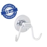 Wieszak z mosiądzu chromowanego podwójny, MAMUT, polerowany