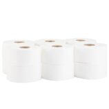 Papier toaletowy MERIDA TOP, biały, średnica 19 cm, długość 120 m, dwuwarstwowy, zgrzewka 12 szt., ECOLABEL