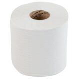 Ręczniki papierowe w roli MERIDA ECONOMY CENTER PULL MINI, białe, średnica 17 cm, długość 210 m, jednowarstwowe, zgrzewka 6 rolek, ECOLABEL