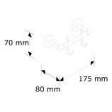 Drążek L130 mm z dwoma haczykami