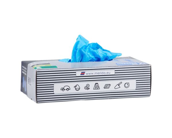 Rękawice winylowo - nitrylowe, niebieskie, rozmiar M, opakowanie 100 szt. Rękawice winylowo - nitrylowe, niebieskie, rozmiar M, opakowanie 100 szt.