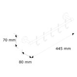 Drążek L400 mm z pięcioma haczykami
