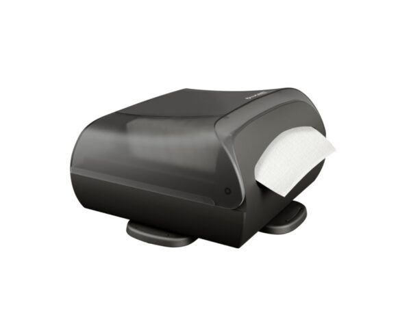 Pojemnik na serwetki gastronomiczne, czarny, tworzywo sztuczne, nablatowy, obrotowy